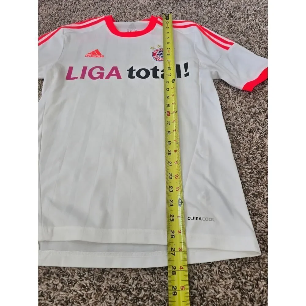 Adidas Bayern Munich Jersey 2012 Liga Total Sponsor White Pink Away Men’s Small